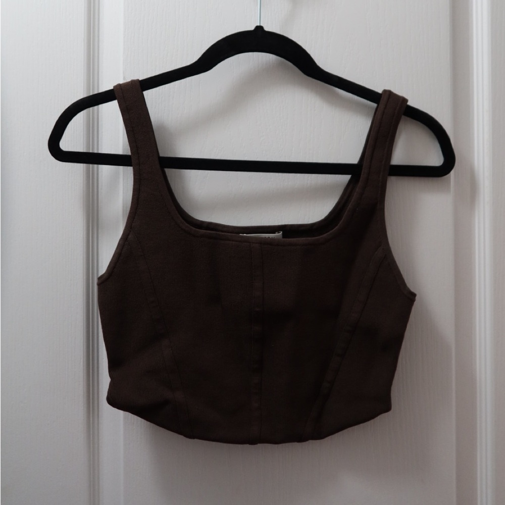 Babaton Dark Brown Crop Top